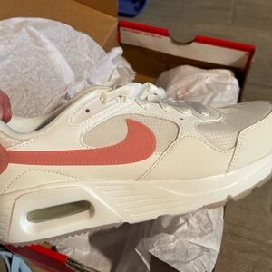 Nike Women's Cream and Pink Sneakers